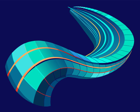 Abstract vector background, futuristic wavy illustration, dynamic design element.のイラスト素材