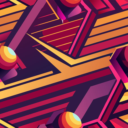 Geometric 3d seamless pattern. Vector illustration. Abstract colorful background.のイラスト素材