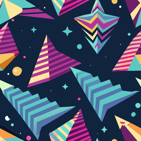 Seamless pattern with geometric shapes. Vector illustration. Colorful background.のイラスト素材