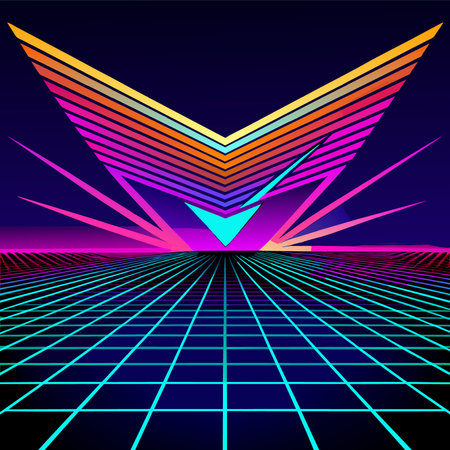Abstract background of the 80s. Retro style. Vector illustration.のイラスト素材