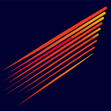 Speed line sign. Vector. Orange gradient icon with white contour on dark blue background.のイラスト素材