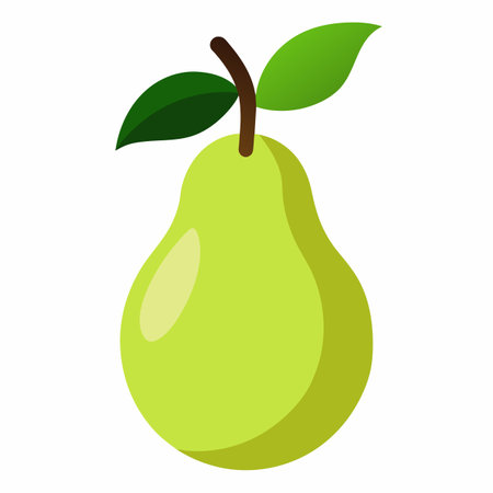 Isolated green pear icon on a white background, Vector illustration.のイラスト素材