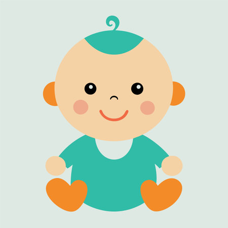 Cute baby. Vector illustration in flat style. Baby boy.のイラスト素材