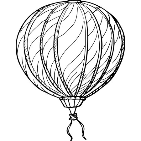 Illustration of a hot air balloon isolated on a white background.のイラスト素材