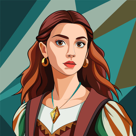 Vector illustration of a beautiful girl in a traditional bavarian costumeのイラスト素材