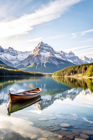 Lake Louise in Banff National Park, Alberta, Canada. The lake is located in the Canadian Rockies.の素材