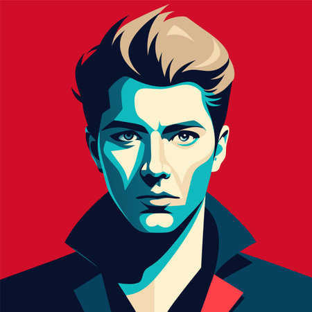 Portrait of a man with a fashionable hairstyle. Vector illustration.