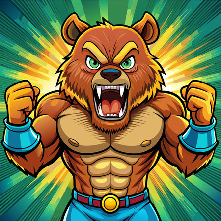 vector illustration of powerful bearのイラスト素材