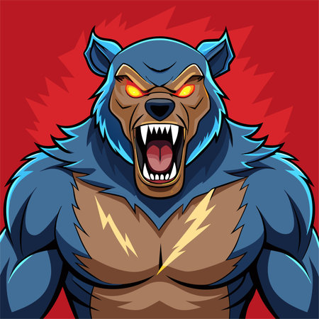 vector illustration of powerful bearのイラスト素材