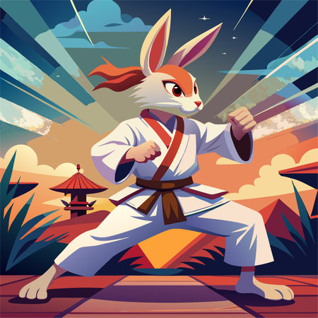 Taekwondo. Vector illustration of a taekwondo.のイラスト素材