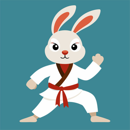 Rabbit in kimono. Vector illustration of a cartoon character.のイラスト素材
