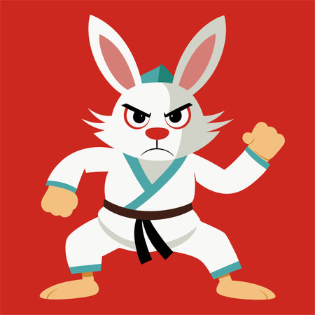 Rabbit in kimono. Vector illustration of a cartoon character.のイラスト素材