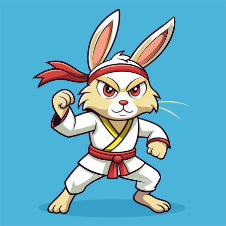 Rabbit in kimono. Cartoon vector illustration for your designのイラスト素材