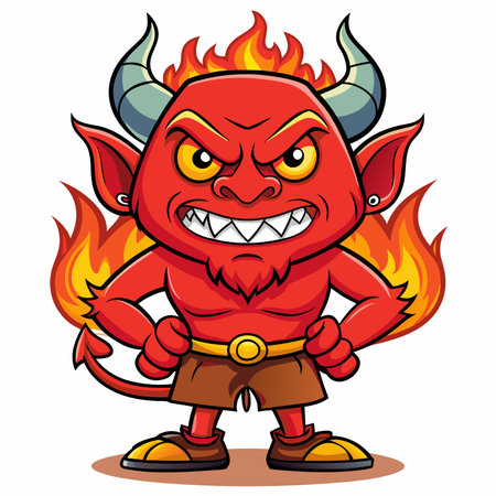 cartoon vector character devil demon