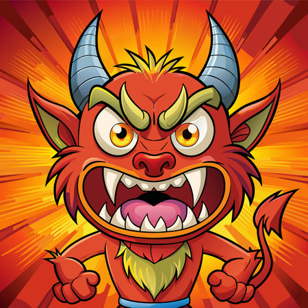 cartoon vector character devil demonのイラスト素材