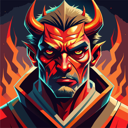 cartoon vector character devil demonのイラスト素材