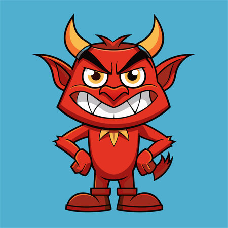 cartoon vector character devil demonのイラスト素材