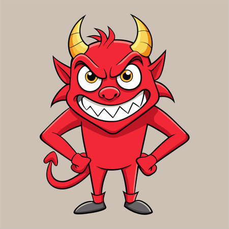 cartoon vector character devil demonのイラスト素材