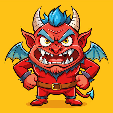 cartoon vector character devil demonのイラスト素材