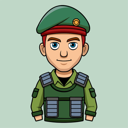 cartoon illustration of soldierのイラスト素材
