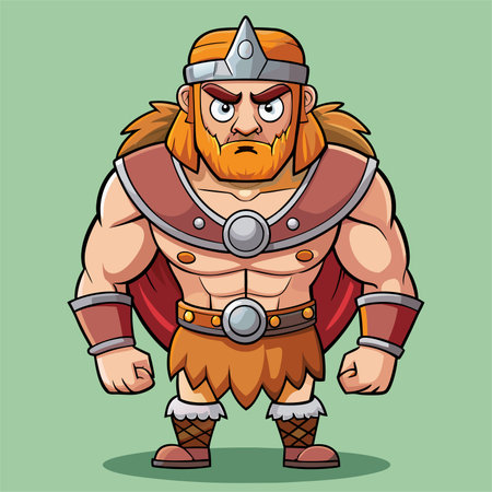 cartoon illustration of barbarianのイラスト素材