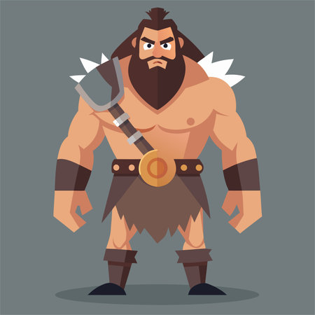 cartoon illustration of barbarianのイラスト素材