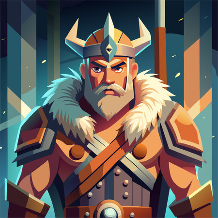 cartoon illustration of barbarianのイラスト素材