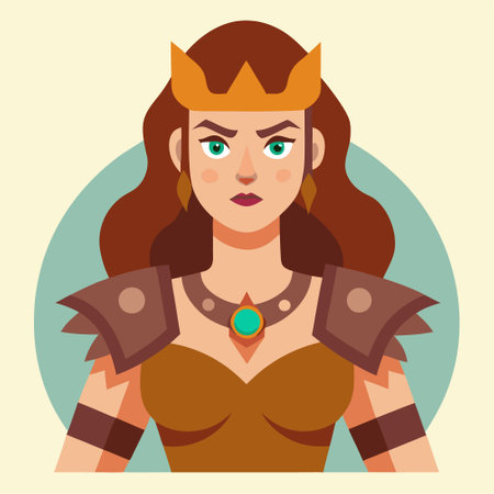 cartoon illustration of barbarian womanのイラスト素材