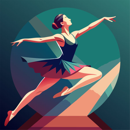 Ballet dancer girl in a ballerina costume. Vector illustration.のイラスト素材