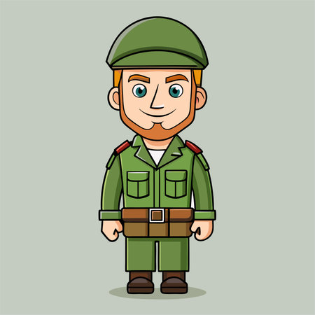 Cartoon soldier vector illustration. Army, army, soldier, soldier.のイラスト素材