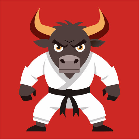 karate animal design, vector illustration eps10 graphic flat styleのイラスト素材
