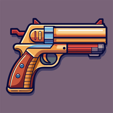vector illustration of handgunのイラスト素材