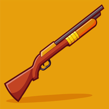 Vector illustration of a single-handed shotgunのイラスト素材