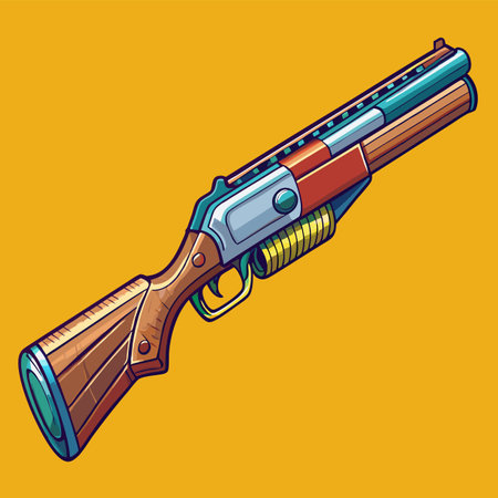 Vector illustration of a single-handed shotgunのイラスト素材