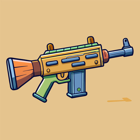 automatic weapon vector illustrationのイラスト素材