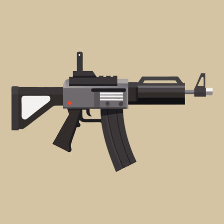 automatic weapon vector illustrationのイラスト素材