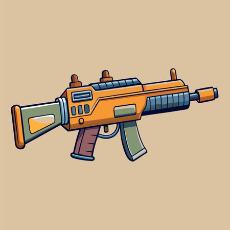 automatic weapon vector illustrationのイラスト素材