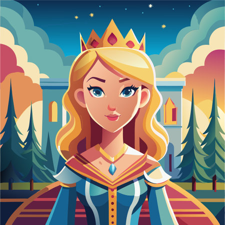 vector illustration of cute beautyfull princessのイラスト素材