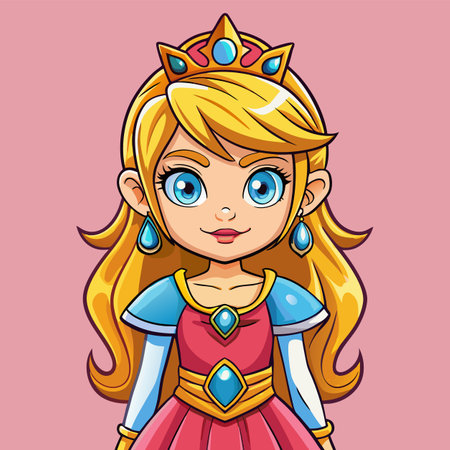 vector illustration of cute beautyfull princessのイラスト素材
