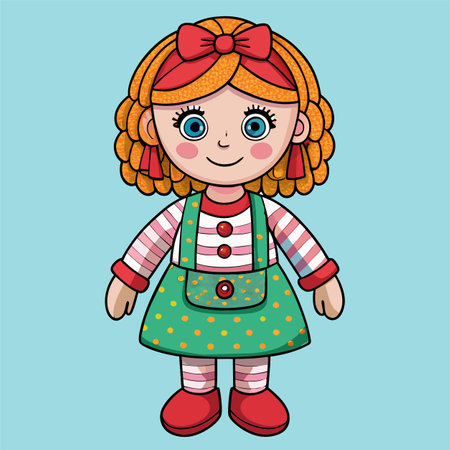 little girl doll vector illustrationのイラスト素材