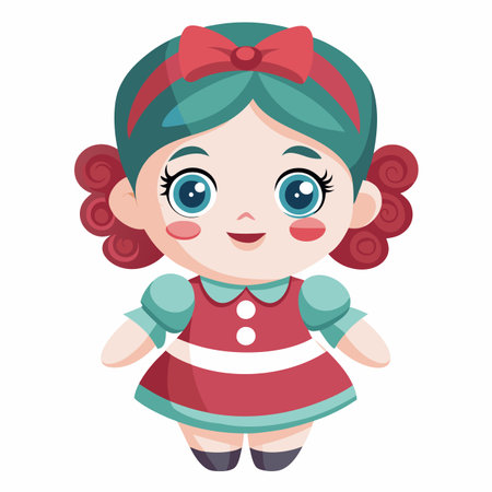 little girl doll vector illustrationのイラスト素材