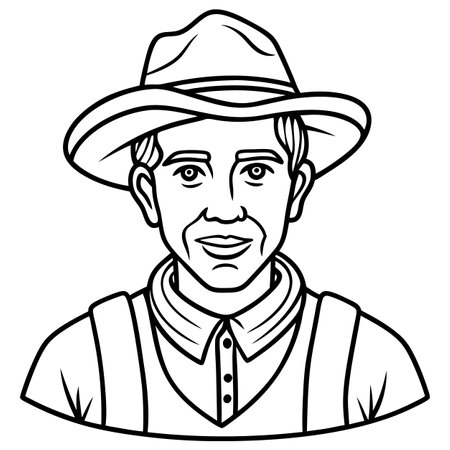cartoon vector illustration of farmerのイラスト素材