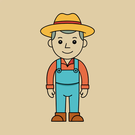 cartoon vector illustration of farmerのイラスト素材