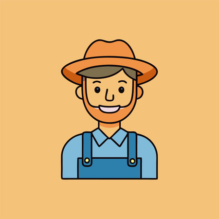 cartoon vector illustration of farmerのイラスト素材