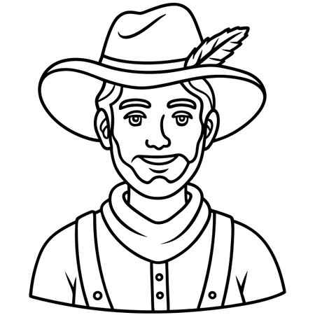 cartoon vector illustration of farmerのイラスト素材