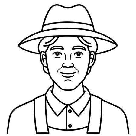 cartoon vector illustration of farmerのイラスト素材