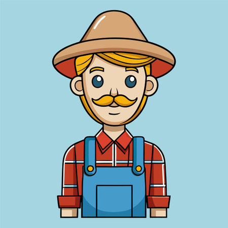 cartoon vector illustration of farmerのイラスト素材