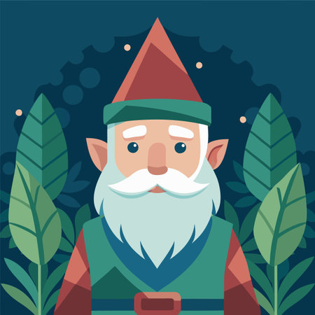 fantasy christmas vector illustration of gnomeのイラスト素材