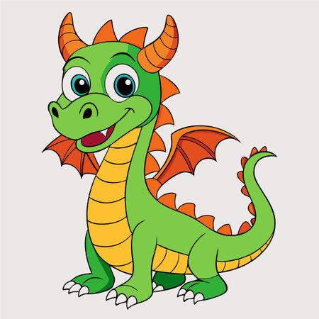 cartoon vector illustration of dragonのイラスト素材