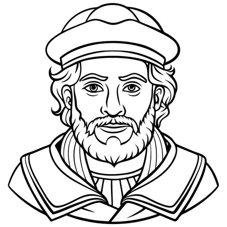 sailor captain cartoon vector illustrationのイラスト素材